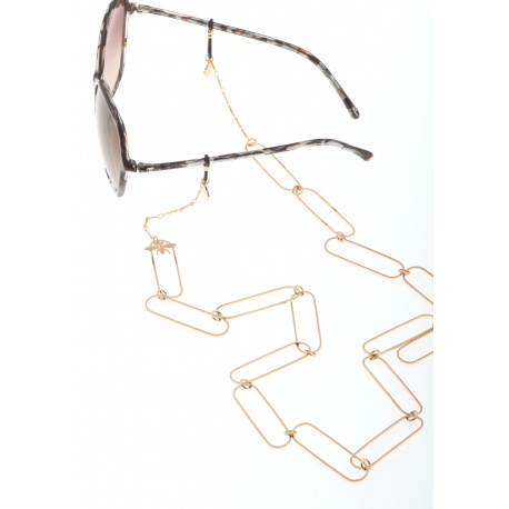 <p>Collar joya para cualquier tipo de gafa.</p>
<p>Cadena de latón chapada en oro de 18k con adorno de mosca.</p>