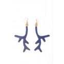 Branch earrings, blue