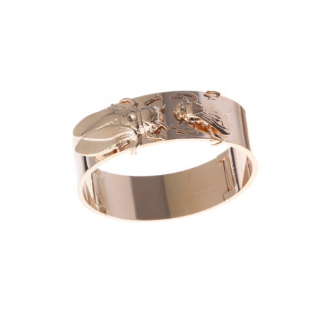 <p>Rigid 18k gold plated brass bracelet with bugs motif.</p>